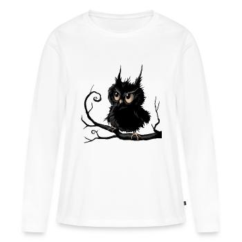 Kauziges Käuzchen - Frauen Premium Bio Langarmshirt - Weiß - Vorne - Julia (174cm)