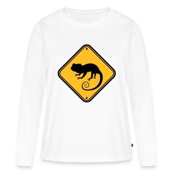 shield note caution warning caution danger con - Women's Premium Organic Long Sleeve Shirt - white - Front - Julia (174cm)