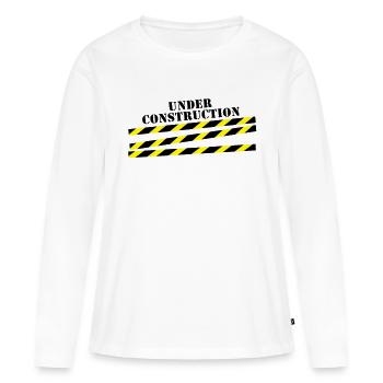 under_construction__f2 - Frauen Premium Bio Langarmshirt - Weiß - Vorne - Julia (174cm)