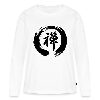 Zen Enso Symbol - Frauen Premium Bio Langarmshirt - Weiß - Vorne - Julia (174cm)
