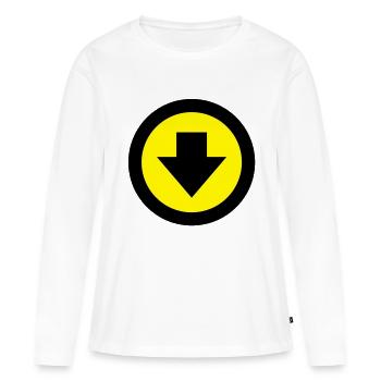 arrow down - T-shirt manches longues Premium bio Femme - blanc - Devant - Julia (174cm)