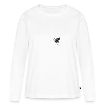 mouche - T-shirt manches longues Premium bio Femme - blanc - Devant - Julia (174cm)