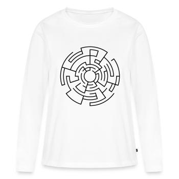 labyrinthe - T-shirt manches longues Premium bio Femme - blanc - Devant - Julia (174cm)