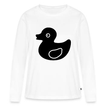 Gummi-Ente - Frauen Premium Bio Langarmshirt - Weiß - Vorne - Julia (174cm)