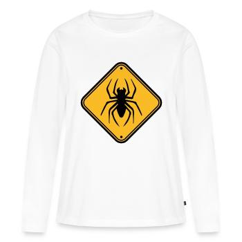 shield warning caution hazard caution zone spider - Women's Premium Organic Long Sleeve Shirt - white - Front - Julia (174cm)