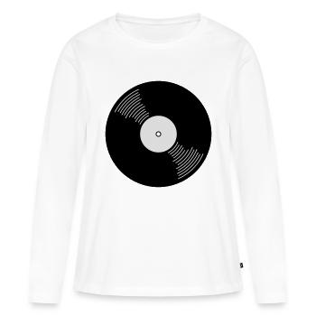 Vinyle - T-shirt manches longues Premium bio Femme - blanc - Devant - Julia (174cm)