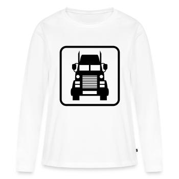 signe de camion camion conducteur de camion conduite voiture - T-shirt manches longues Premium bio Femme - blanc - Devant - Julia (174cm)