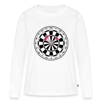 Triple Bullseye Dartboard Darts - Women's Premium Organic Long Sleeve Shirt - white - Front - Julia (174cm)