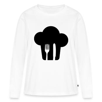 Toque couverts - T-shirt manches longues Premium bio Femme - blanc - Devant - Julia (174cm)