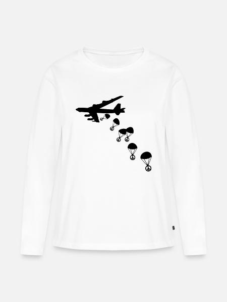 Peace B52-Bomber - Frauen Premium Bio Langarmshirt - Weiß