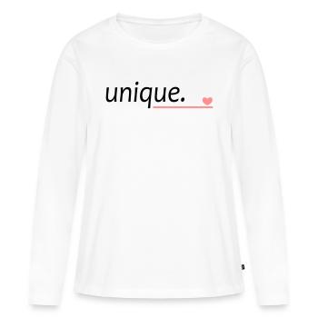 unique unique saying - Women's Premium Organic Long Sleeve Shirt - white - Front - Julia (174cm)
