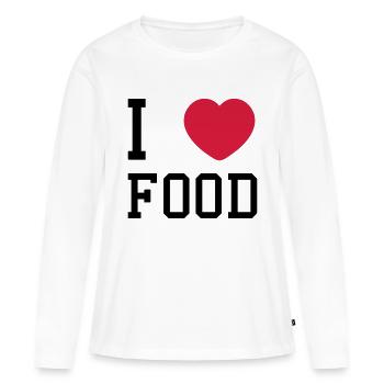 i heart food - T-shirt manches longues Premium bio Femme - blanc - Devant - Julia (174cm)