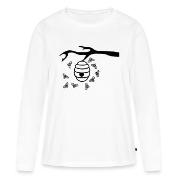 Beehive Branch - T-shirt manches longues Premium bio Femme - blanc - Devant - Julia (174cm)