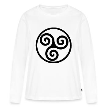 triskel symbole breton de bretagne tribal - T-shirt manches longues Premium bio Femme - blanc - Devant - Julia (174cm)
