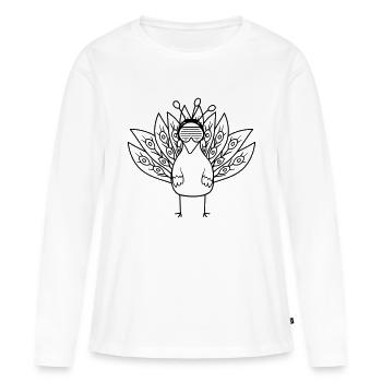 sonnenbrille cool musik party kopfhoerer pfau fasa - Frauen Premium Bio Langarmshirt - Weiß - Vorne - Julia (174cm)