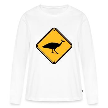 Bouclier Danger Attention Attention Remarque Zone - T-shirt manches longues Premium bio Femme - blanc - Devant - Julia (174cm)
