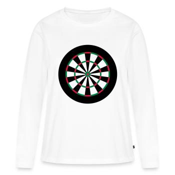 Dart Board - T-shirt manches longues Premium bio Femme - blanc - Devant - Julia (174cm)
