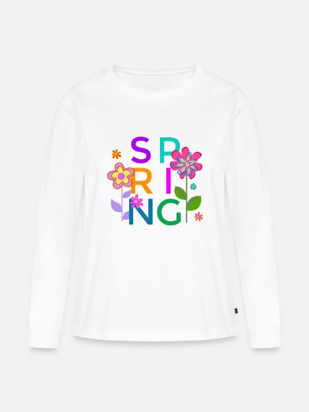 Spring - Frauen Premium Bio Langarmshirt - Weiß