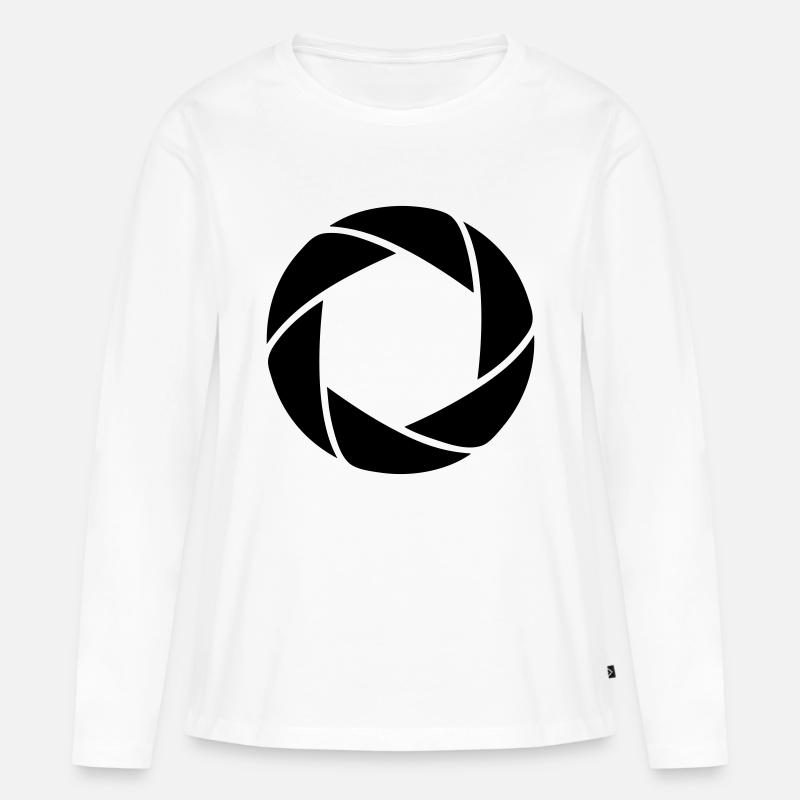 Iris - Fotoblende - Frauen Premium Bio Langarmshirt - Weiß