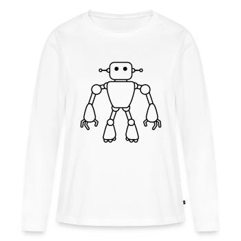 Robot Man - Frauen Premium Bio Langarmshirt - Weiß - Vorne - Julia (174cm)