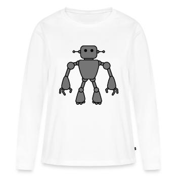 Robot Man - Frauen Premium Bio Langarmshirt - Weiß - Vorne - Julia (174cm)