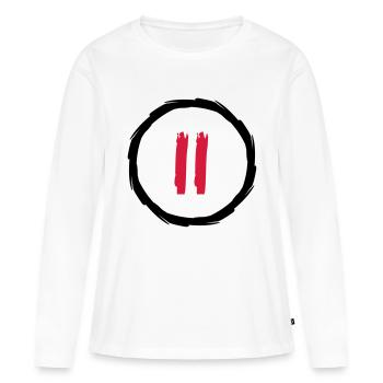 key break number 2 play music buttons circles rings - Women's Premium Organic Long Sleeve Shirt - white - Front - Julia (174cm)
