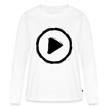 play triangle stop button break music buttons circles - Women's Premium Organic Long Sleeve Shirt - white - Front - Julia (174cm)