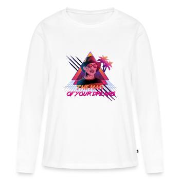 L'homme de tes rêves - T-shirt manches longues Premium bio Femme - blanc - Devant - Julia (174cm)