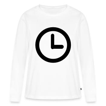 clock - Women's Premium Organic Long Sleeve Shirt - white - Front - Julia (174cm)