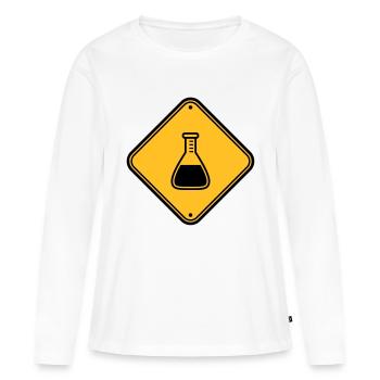 attention science bouclier note attention - T-shirt manches longues Premium bio Femme - blanc - Devant - Julia (174cm)
