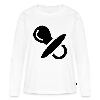 Sucettes, bébé, sucer, poitrine, sommeil - T-shirt manches longues Premium bio Femme - blanc - Devant - Julia (174cm)
