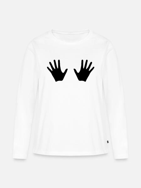 Hände - Frauen Premium Bio Langarmshirt - Weiß