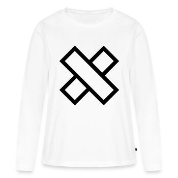 Croix - T-shirt manches longues Premium bio Femme - blanc - Devant - Julia (174cm)