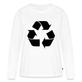 recyclage - T-shirt manches longues Premium bio Femme - blanc - Devant - Julia (174cm)