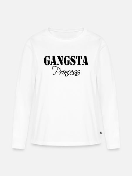 Gangsta Princess - Frauen Premium Bio Langarmshirt - Weiß