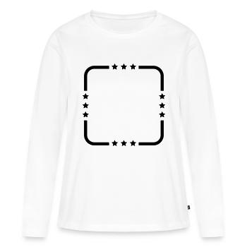 Cadre - T-shirt manches longues Premium bio Femme - blanc - Devant - Julia (174cm)