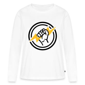 Blitz - Frauen Premium Bio Langarmshirt - Weiß - Vorne - Julia (174cm)