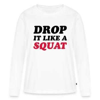 Squat - T-shirt manches longues Premium bio Femme - blanc - Devant - Julia (174cm)