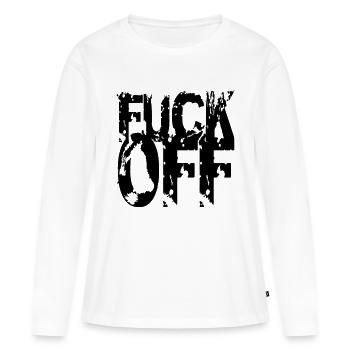 Foutre à imprimer - T-shirt manches longues Premium bio Femme - blanc - Devant - Julia (174cm)