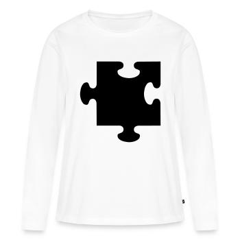 Puzzle - T-shirt manches longues Premium bio Femme - blanc - Devant - Julia (174cm)