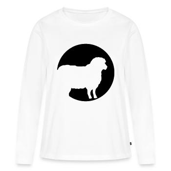 Mouton au clair de lune - T-shirt manches longues Premium bio Femme - blanc - Devant - Julia (174cm)