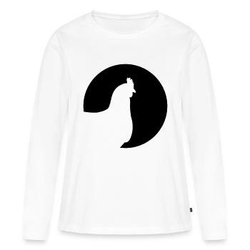Poule - T-shirt manches longues Premium bio Femme - blanc - Devant - Julia (174cm)