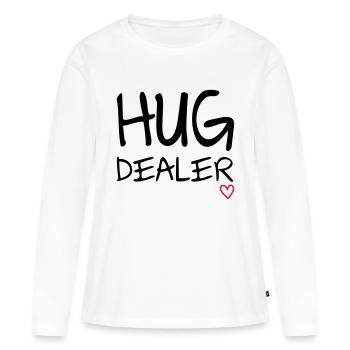Hug Dealer - T-shirt manches longues Premium bio Femme - blanc - Devant - Julia (174cm)
