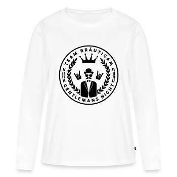 Team Bräutigam - Gentlemans night - JGA Crew - Frauen Premium Bio Langarmshirt - Weiß - Vorne - Julia (174cm)