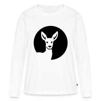 Chevreuil - T-shirt manches longues Premium bio Femme - blanc - Devant - Julia (174cm)