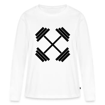 haltère - T-shirt manches longues Premium bio Femme - blanc - Devant - Julia (174cm)