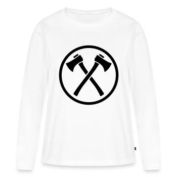 Axt - Frauen Premium Bio Langarmshirt - Weiß - Vorne - Julia (174cm)