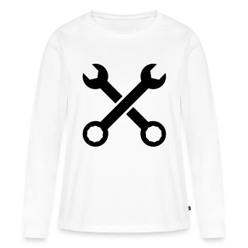 Clé - T-shirt manches longues Premium bio Femme - blanc - Devant - Julia (174cm)