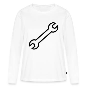 Clé - T-shirt manches longues Premium bio Femme - blanc - Devant - Julia (174cm)