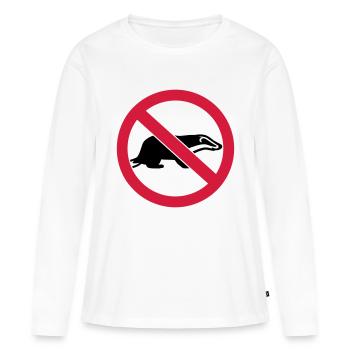 Dachs - Frauen Premium Bio Langarmshirt - Weiß - Vorne - Julia (174cm)